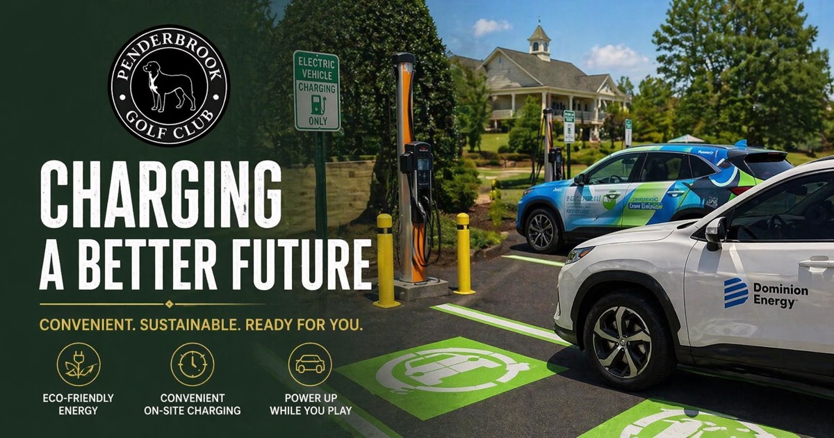Charging a Better Future — EV Charging Stations at Penderbrook Golf Club, Fairfax VA. Convenient, Sustainable, Ready for You.