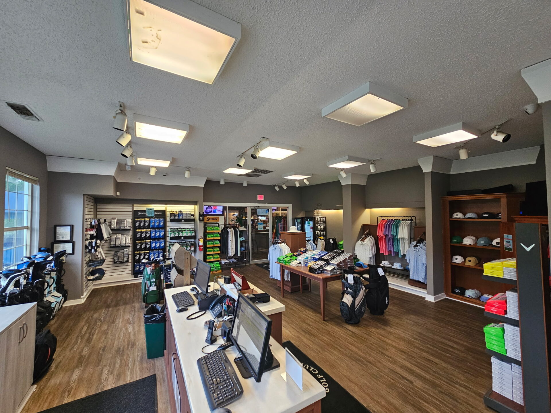 Golf apparel and accessories inside the Penderbrook Golf Shop