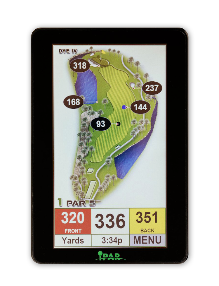 iPar GPS screen showing golf course information